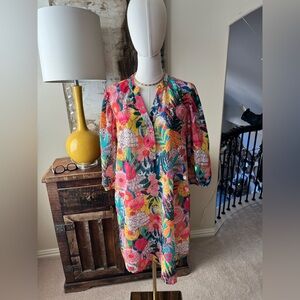 Lior Paris Floral Multicolor Eyelet Dress- S